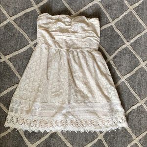 Strapless lace dress
